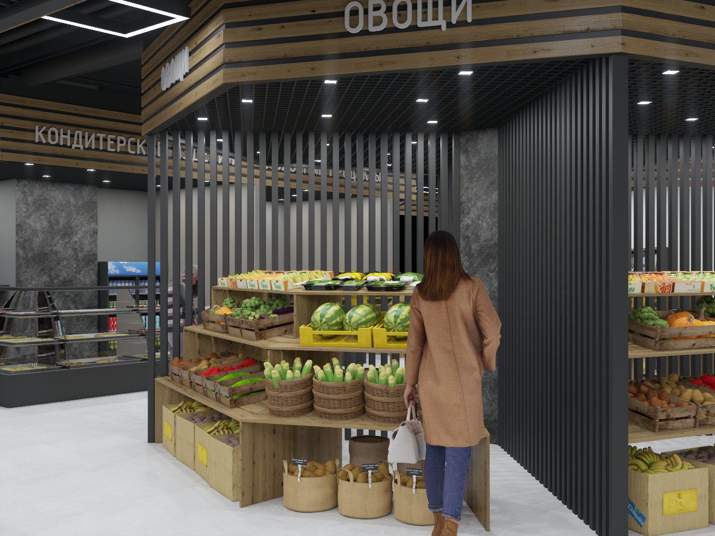Дизайн-проект фермерского рынка в ТЦ Грис