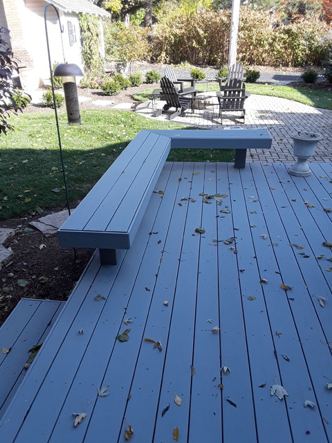 Timber Tech Deck With Floating Bench By Geneva Il Deck Designer