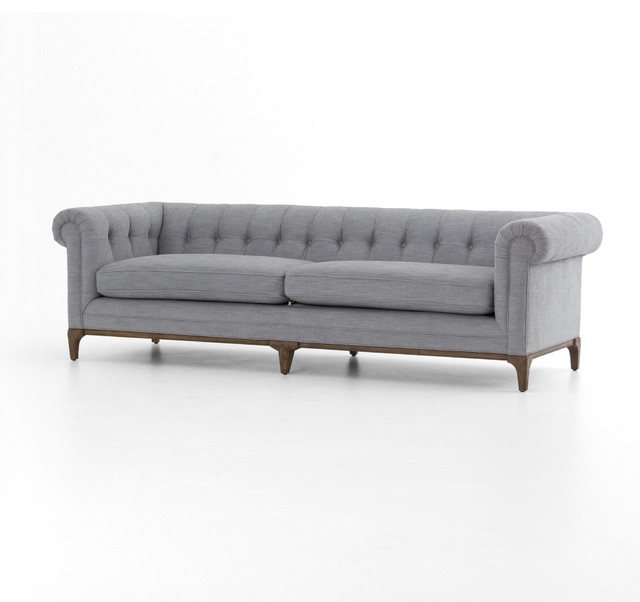Brooklyn Sofa Lake Pewter Chesterfield Inspired