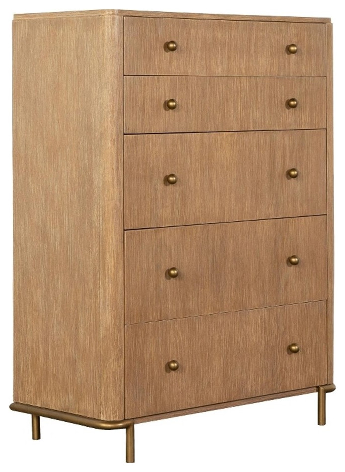 Coaster Arini 5-Drawer Contemporary Wood Chest in Sand Wash
