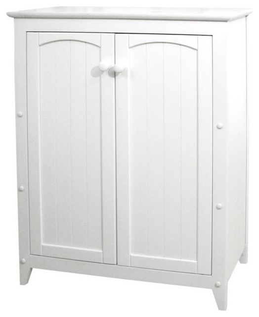 catskill craftsmen 2-door wood storage cabinet, white