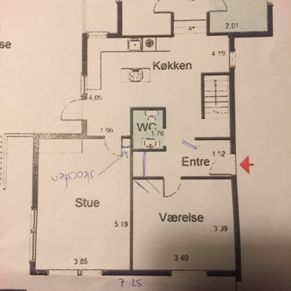 Ny entre, nyt alrum, nye stue fjerner toilet og vægge Entre og stue design
