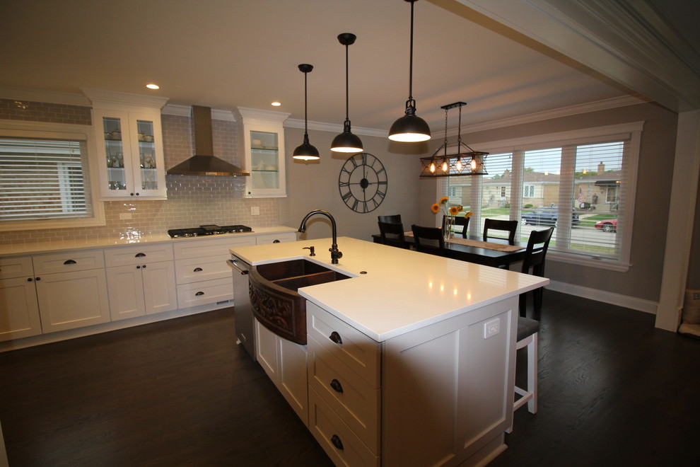 Example of a transitional kitchen design in Chicago
