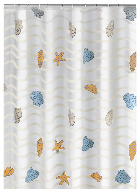 Lovely Non Toxic Peva Shower Curtain, Plastic Beach Shower Curtain