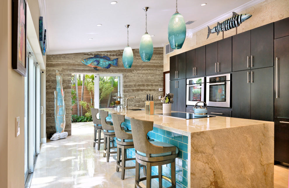 Inspiration for a tropical kitchen in Miami.