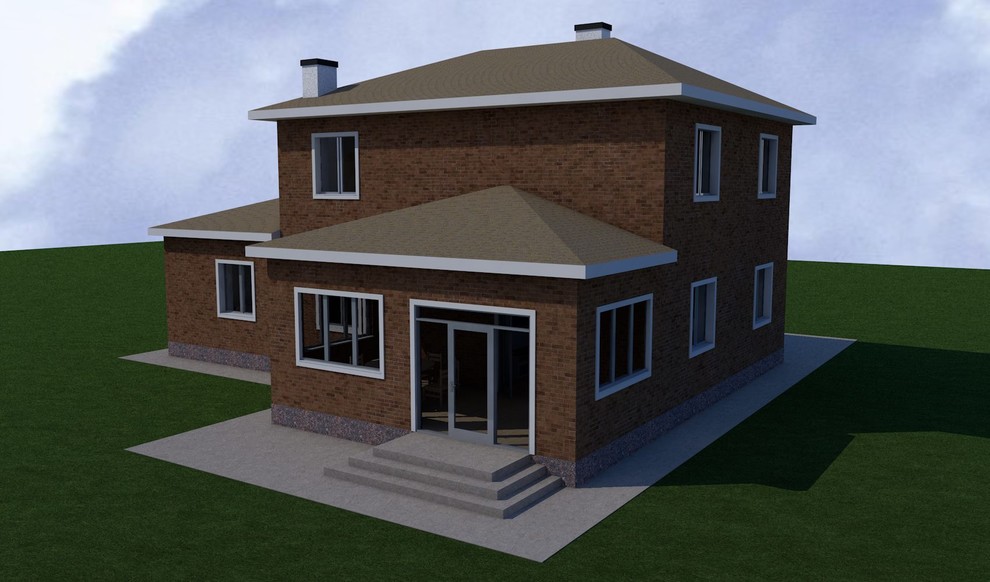 Разработка концепции 2-х этажного коттеджа площадью 200м2