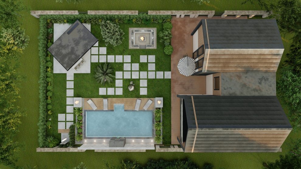 Long Row, Tibenham Garden Design (CGI)