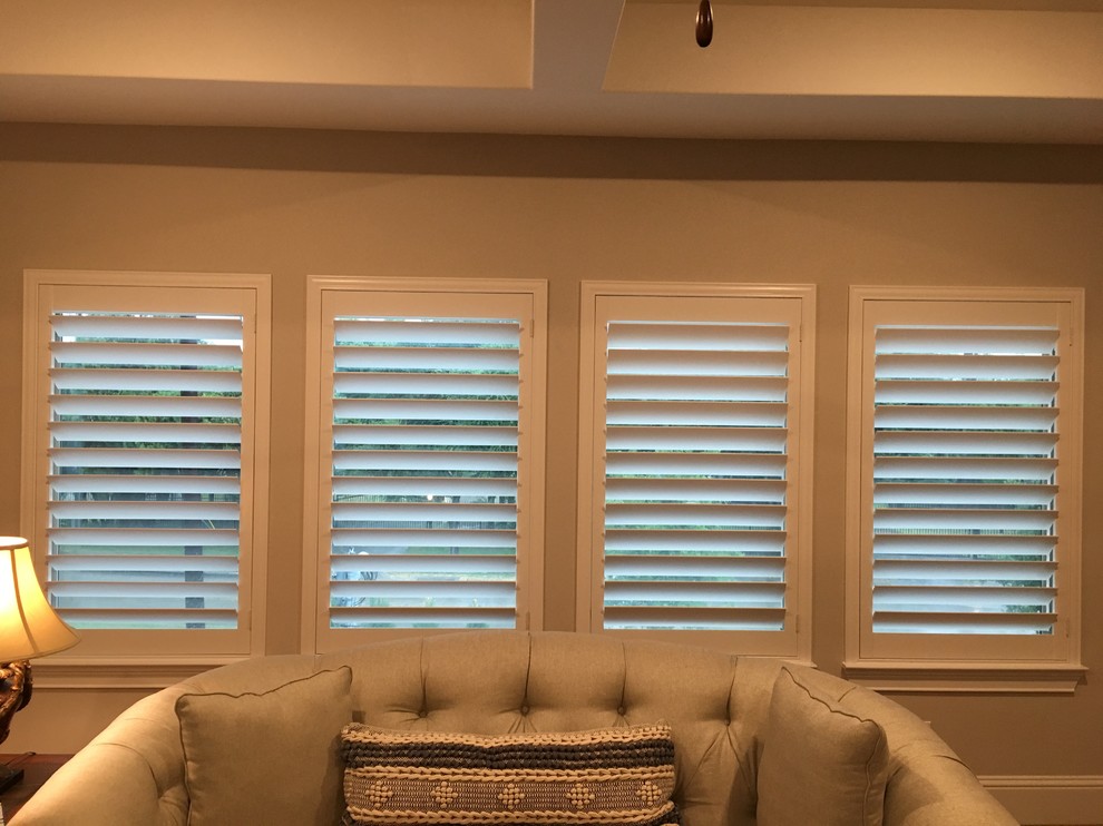Example of a transitional home design design in Houston
