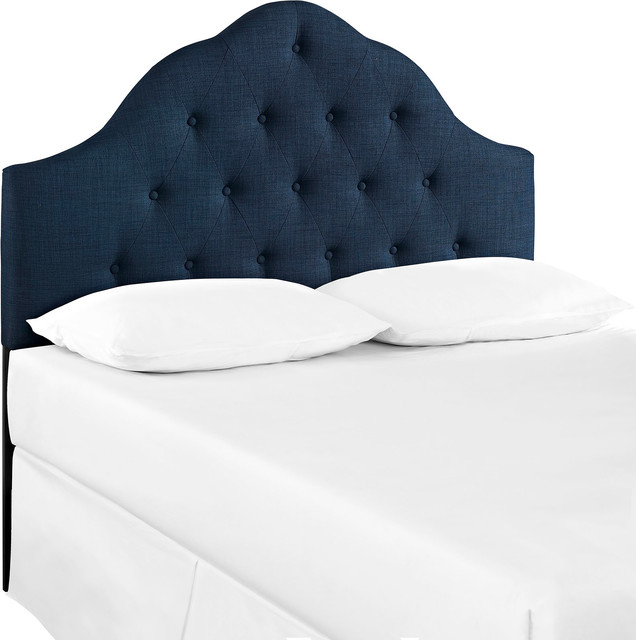 Sovereign Queen Upholstered Headboard, Navy Transitional Headboards by Kolibri Decor Houzz