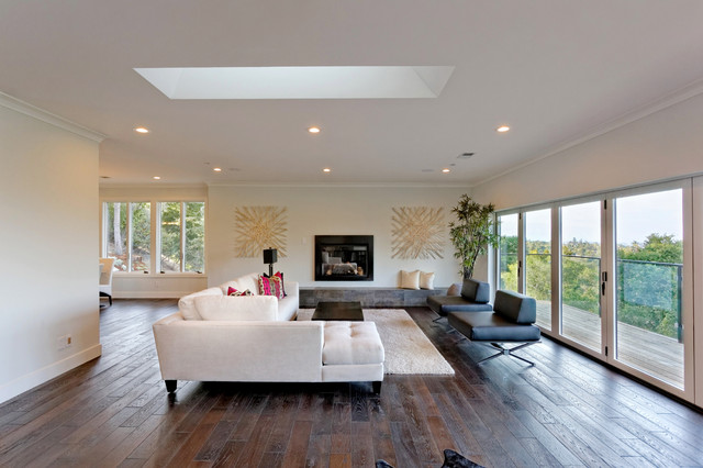 Open floor plan contemporain-salon