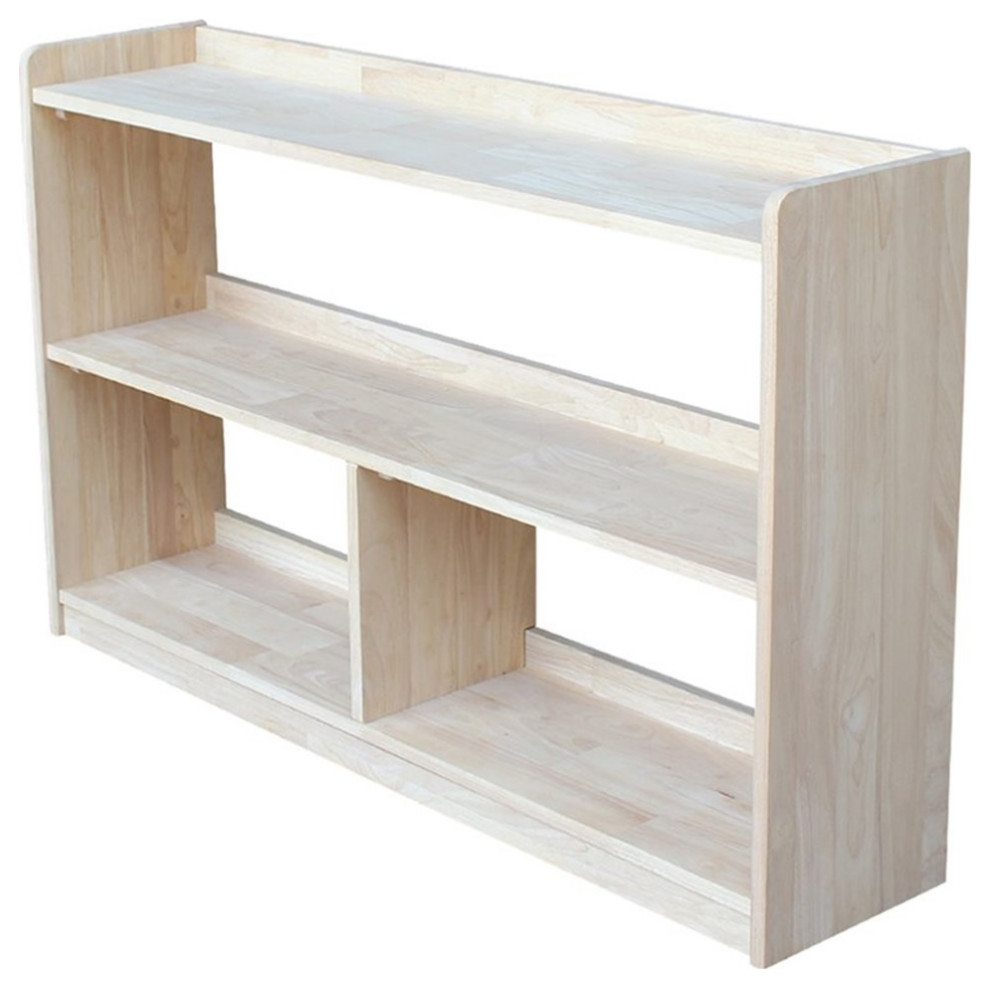 International Concepts Abby 2 Shelf Unfinished Wood Bookcase