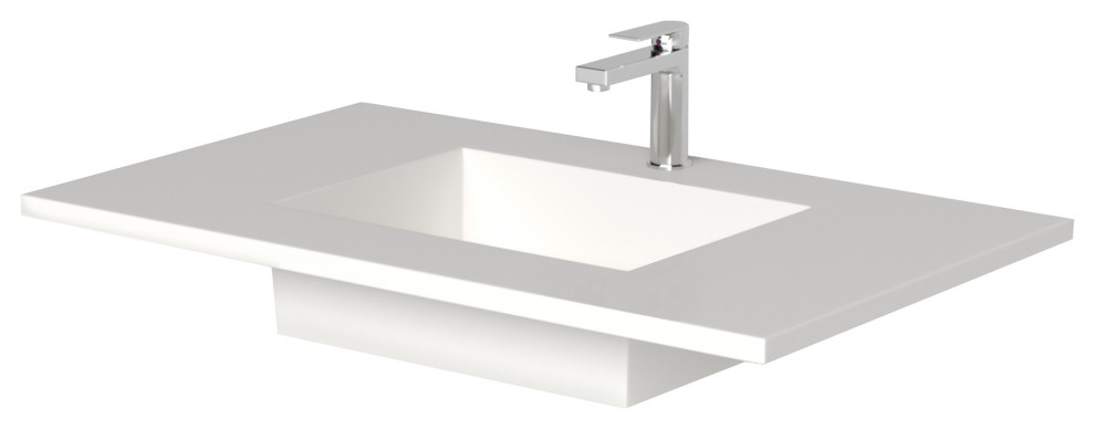 Serenity Solid Surface Bathroom Vanity, Solid Surface Vanity Top 31 X 22
