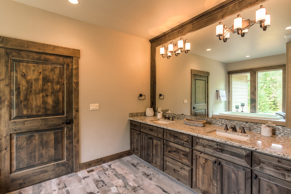 Bathroom - rustic bathroom idea in Seattle