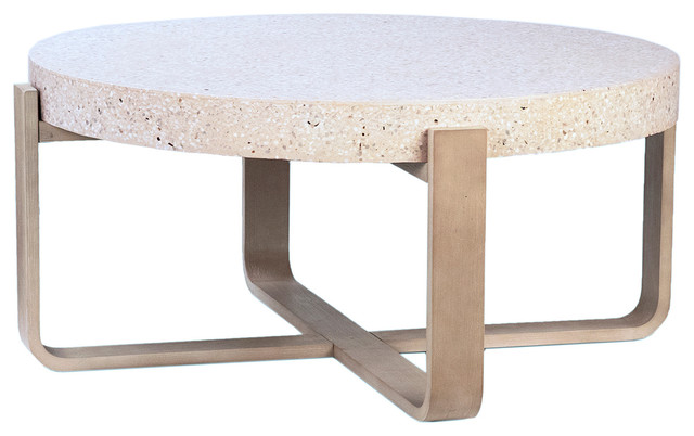 Ivory Terrazzo Wood Coffee Table Transitional Coffee Tables By Design Mix Furniture