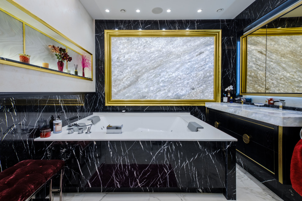 ЖК Смольный парк. Столешница, панно в ванной