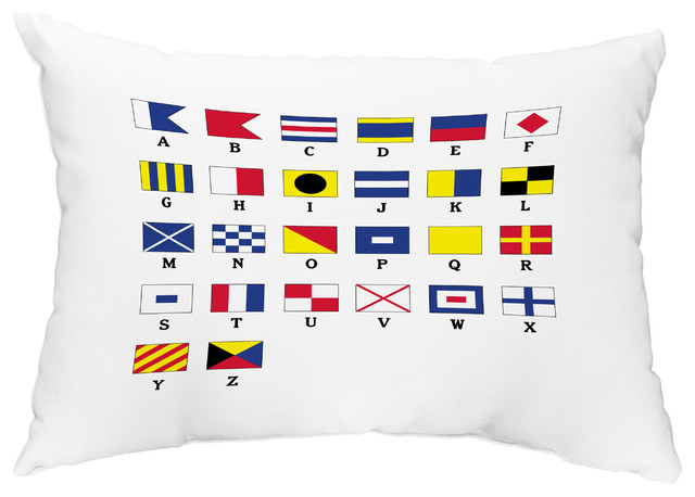 Multi Smaller Letters 14 X20 Nautical Decorative Outdoor Pillow