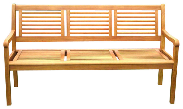 Balau Bar Harbor 3 Seater Park Bench Contemporary Outdoor