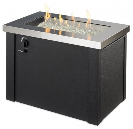 Outdoor Greatroom Stainless Steel Providence Rectangular Gas Fire