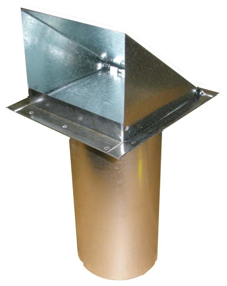 Galvanized Exterior Side Wall Cap, 8 Inch, With Screen Only