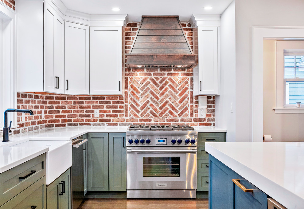Inspiration for a rustic kitchen remodel in Boston