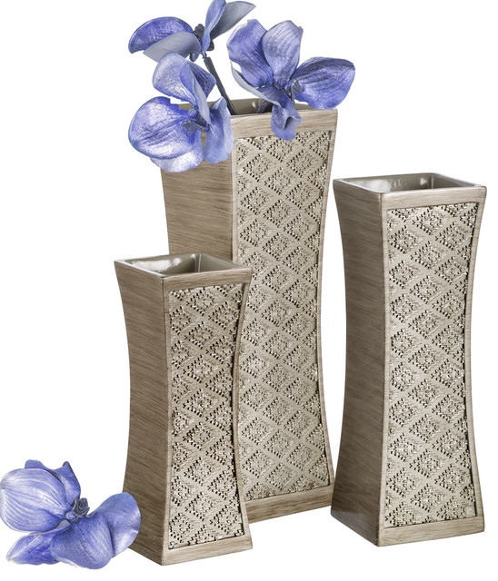 Dublin Decorative Vase Set Of 3 Brown Southwestern Vases By