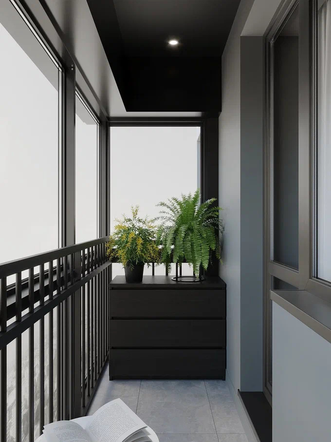 Квартира в стиле минимализм в монохромной серой гамме с яркими акцентами