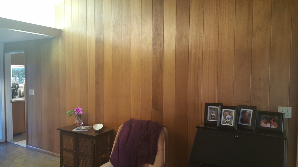 painting over mid century wood paneling???