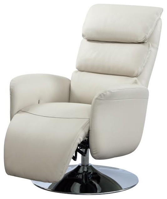 Miami Leather Power Recliner, Sand Contemporary Recliner Chairs