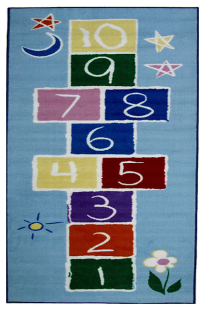 Fun Rugs Fun Time Collection Primary Hopscotch Area Rug, 30