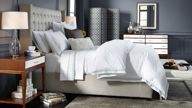 Theodore Bed, Hughes storage pieces & Duncan bench - Modern - Bedroom -  Charlotte - by Mitchell Gold + Bob Williams | Houzz