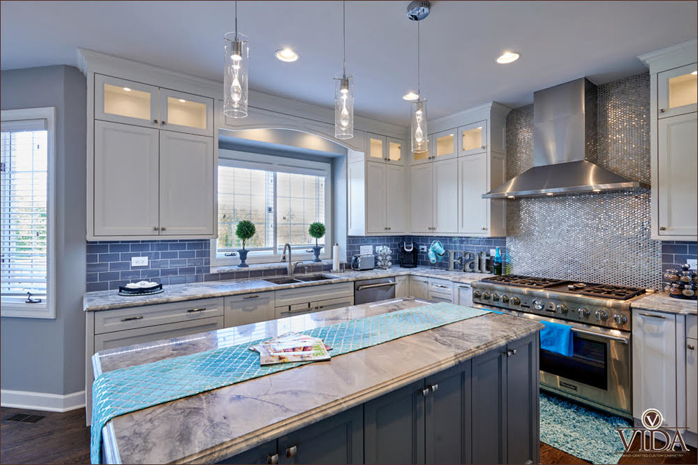 Kitchen - transitional u-shaped kitchen idea in Chicago