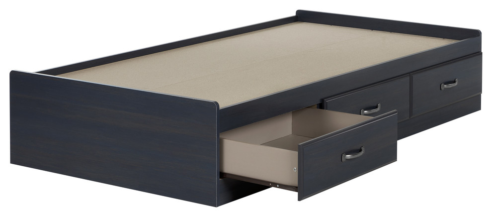 South Shore Ulysses Twin Mates Bed, 39'' With 3 Drawers, Blueberry