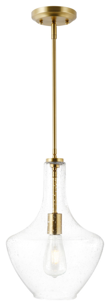 Miller Pendant Lamp, Brushed Brass/Seeded