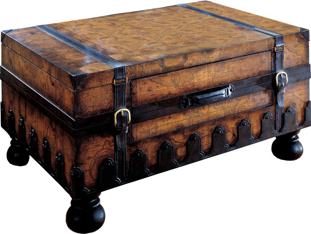 Butler Vasco Old World Map Trunk Table Traditional Decorative Butler Vasco Old World Map Trunk Table