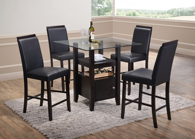 Tunica Counter Height Dining Table, Cappuccino Wood - Transitional ...