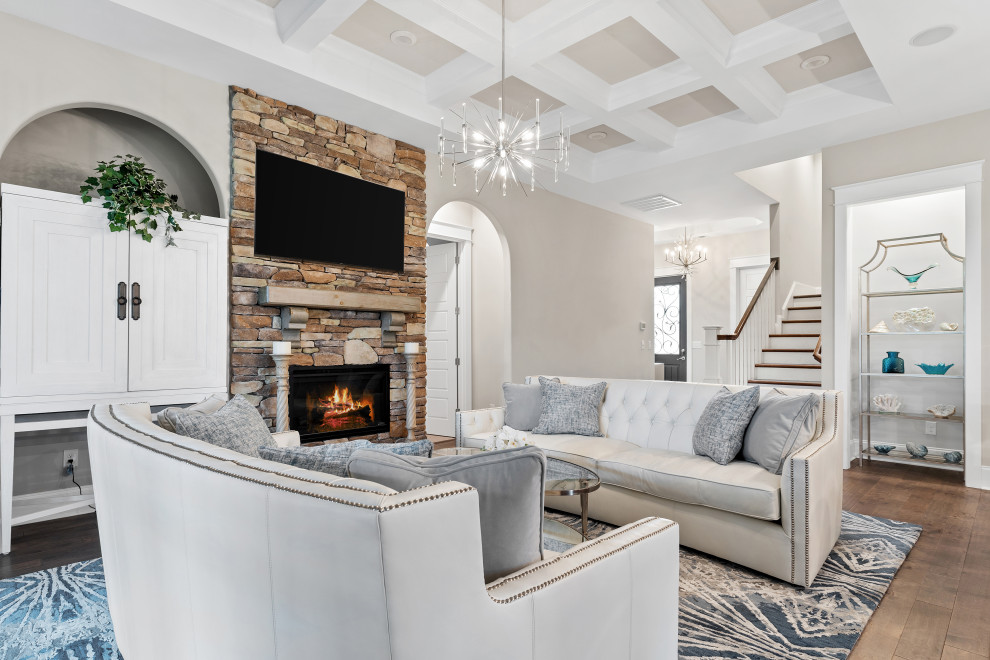 Design ideas for a modern living room in Charleston.