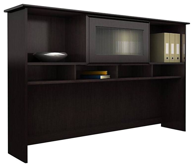Bush Business Furniture Cabot 60W Hutch in Ash Gray Engineered Wood Transitional Desks And