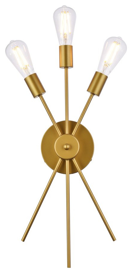 Lucca 3-Light Bath Sconce in Brass