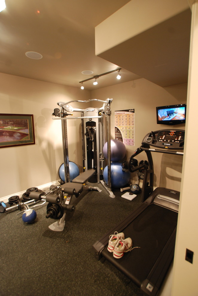 This is an example of a contemporary home gym in Calgary.