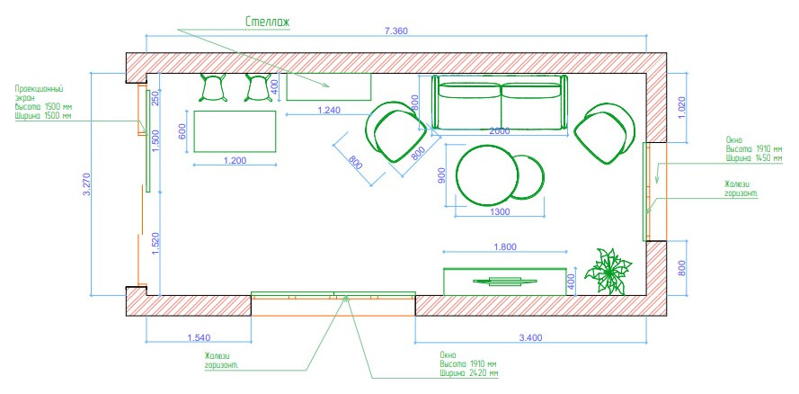 Расстановка мебели в летней кухне