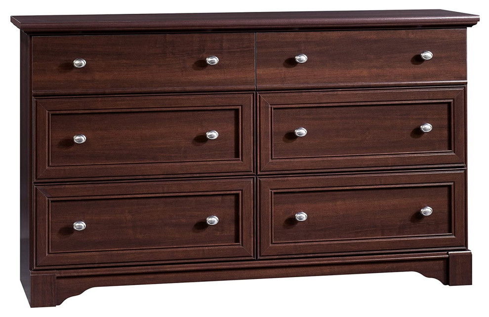Double Dresser, Lower Drawers With Raised Panel Edges, Select Cherry Finish Transitional