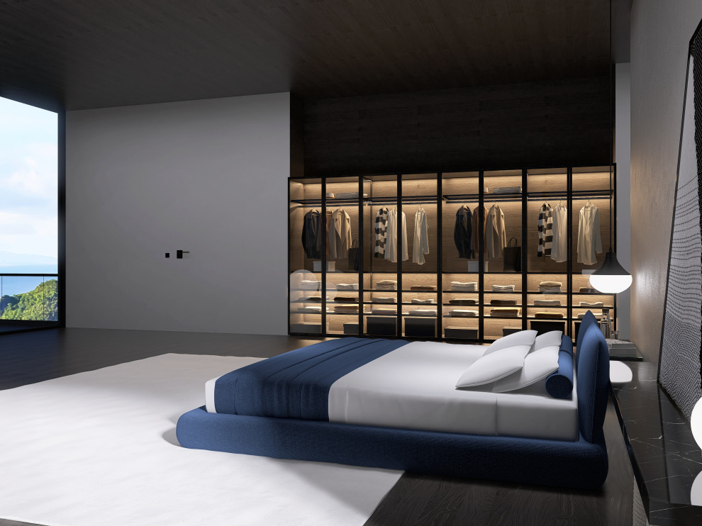 Спальня с атмосферой спокойствия  интерьер мастер блока спальни с ванной