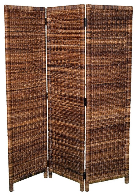 Birdrock Home 3 Panel Abaca Room Divider Beach Style Screens And Birdrock Home 3 Panel Abaca Room Divider