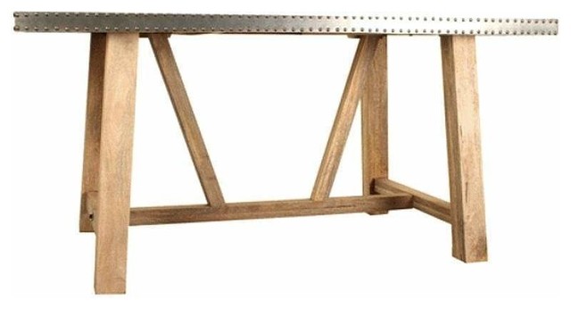 Cube Zinc Studded Dining Table, 180 Cm