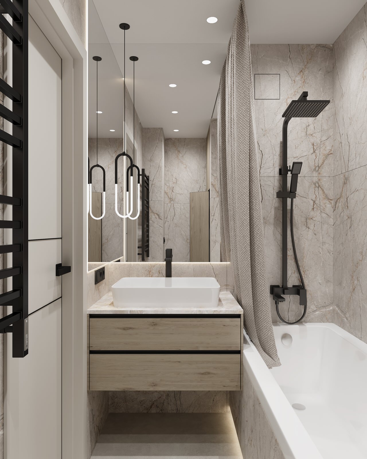 Дизайн санузла в теплых тонах