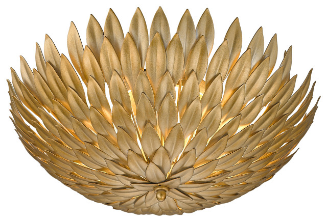 Gold Leaf Flushmount Contemporary Flush Mount Ceiling Lighting By Design Living Houzz - Gold Leaf Design Ceiling Light
