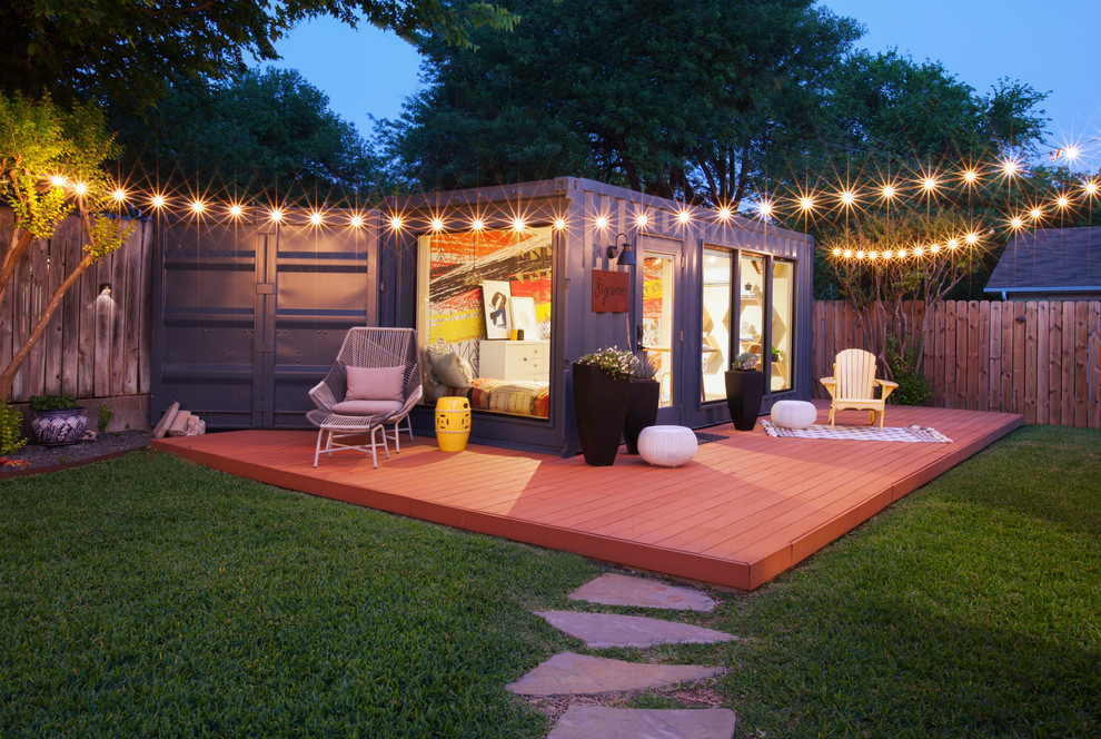 Small transitional home design photo in Austin