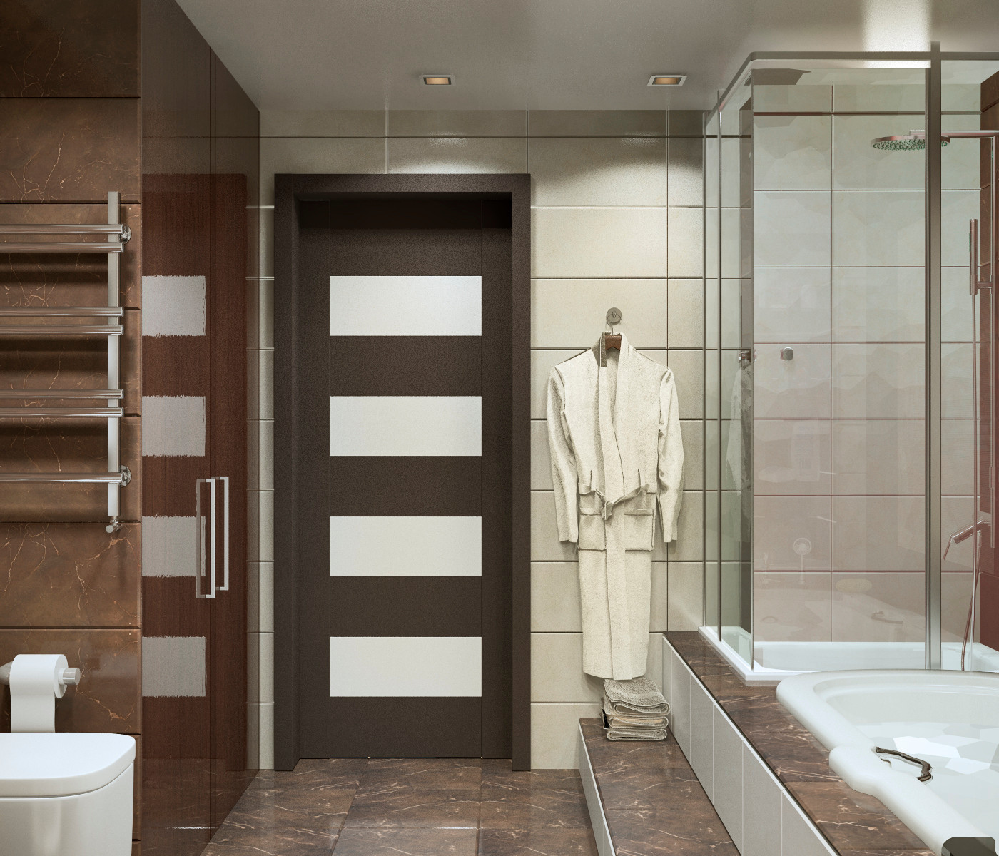 Интерьер трёхкомнатной квартиры. Лофт.