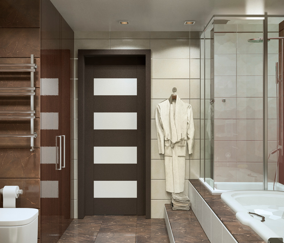 Интерьер трёхкомнатной квартиры. Лофт.