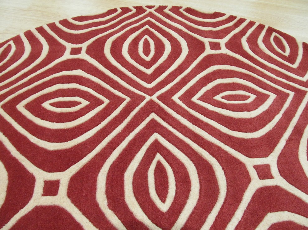 Hand-Tufted Wool Marla Rug, Red, 6' Round